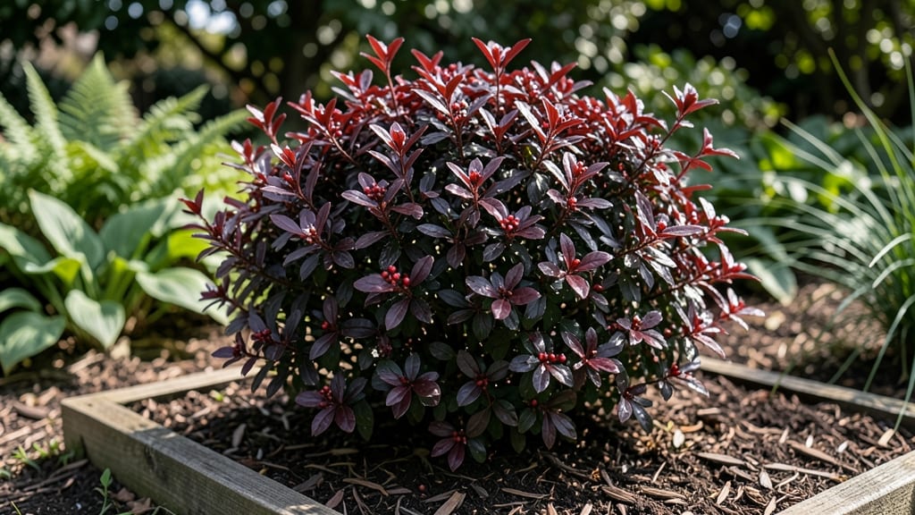 Dark Red-Leaved Shrub: Bold Foliage Year-Round Drama